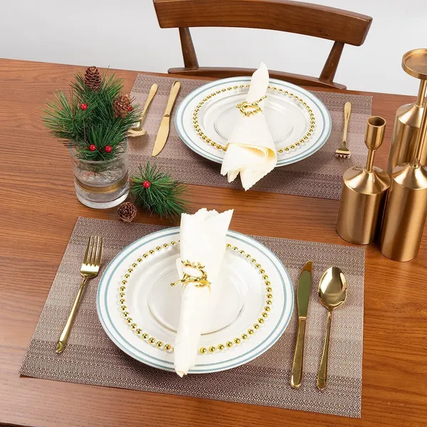 Brown_Dining_Table_Placemat_Set_Pvc_Material_NonSlip_Washable_And_Heat_Resistant_Tablemats_Size_45X30Cm_6_Pcs_Placemat