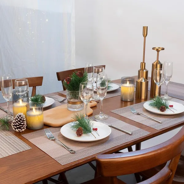 Brown_Dining_Table_Placemat_Set_Pvc_Material_NonSlip_Washable_And_Heat_Resistant_Tablemats_Size_45X30Cm_6_Pcs_Placemat