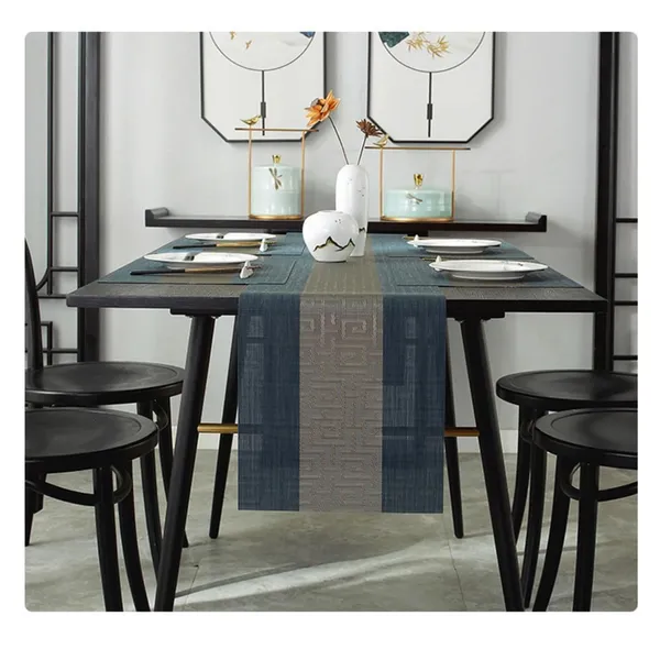 Blue_Dining_Table_Placemat_Set_Pvc_Material_NonSlip_Washable_And_Heat_Resistant_Table_Runner_180Cm_X_30Cm