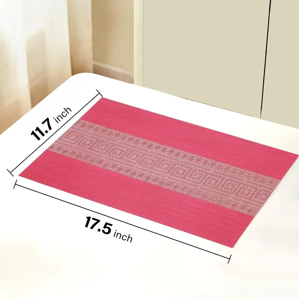 Red_Dining_Table_Placemat_Set_Pvc_Material_NonSlip_Washable_And_Heat_Resistant_Tablemats_Size_45X30Cm_6_Pcs_Placemat