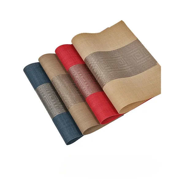 Red_Dining_Table_Placemat_Set_Pvc_Material_NonSlip_Washable_And_Heat_Resistant_Tablemats_Size_45X30Cm_6_Pcs_Placemat
