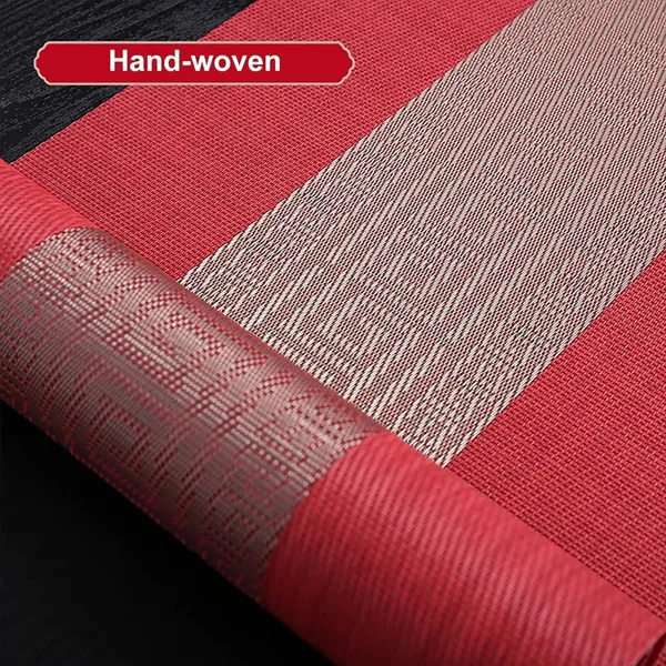 Red_Dining_Table_Placemat_Set_Pvc_Material_NonSlip_Washable_And_Heat_Resistant_Table_Runner_180Cm_X_30Cm