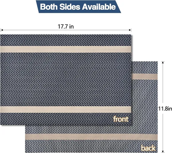 Blue_Dining_Table_Placemat_Set_Pvc_Material_NonSlip_Washable_And_Heat_Resistant_Tablemates_Size_45X30Cm_4_Pcs_Placemat