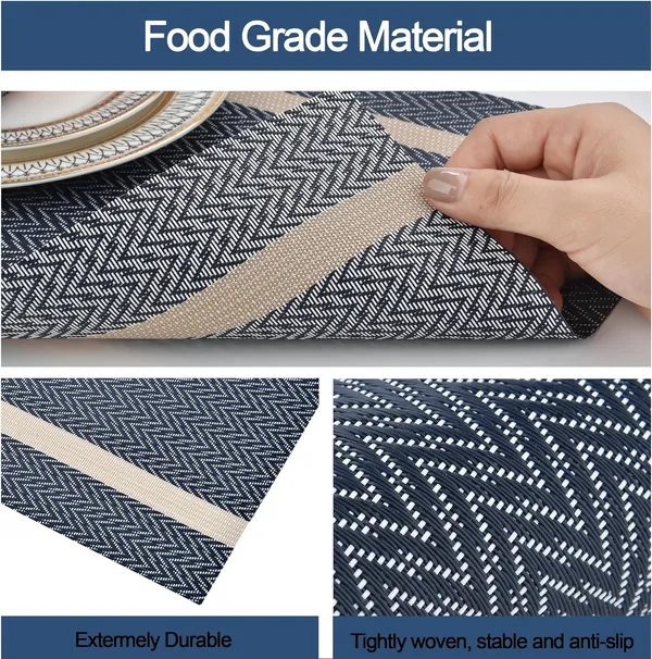 Blue_Dining_Table_Placemat_Set_Pvc_Material_NonSlip_Washable_And_Heat_Resistant_Tablemates_Size_45X30Cm_4_Pcs_Placemat