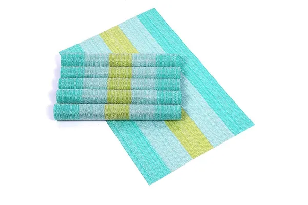 Green_Dining_Table_Placemat_Set_Pvc_Material_NonSlip_Washable_And_Heat_Resistant_Tablemats_Size_45X30Cm_6_Pcs_Placemat