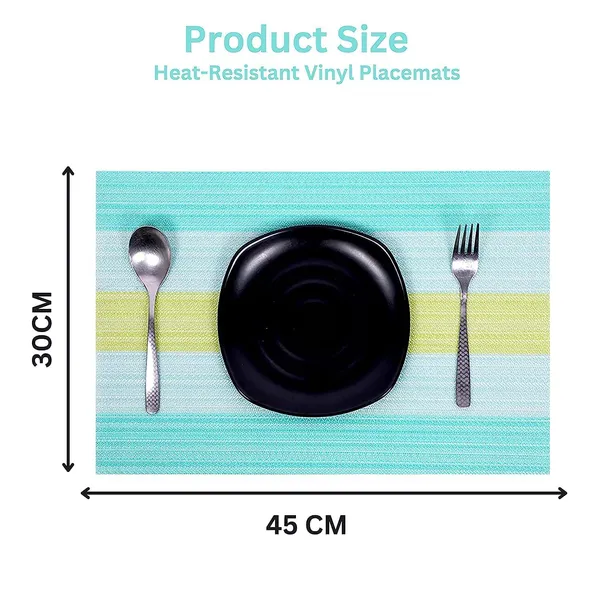 Green_Dining_Table_Placemat_Set_Pvc_Material_NonSlip_Washable_And_Heat_Resistant_Tablemats_Size_45X30Cm_6_Pcs_Placemat