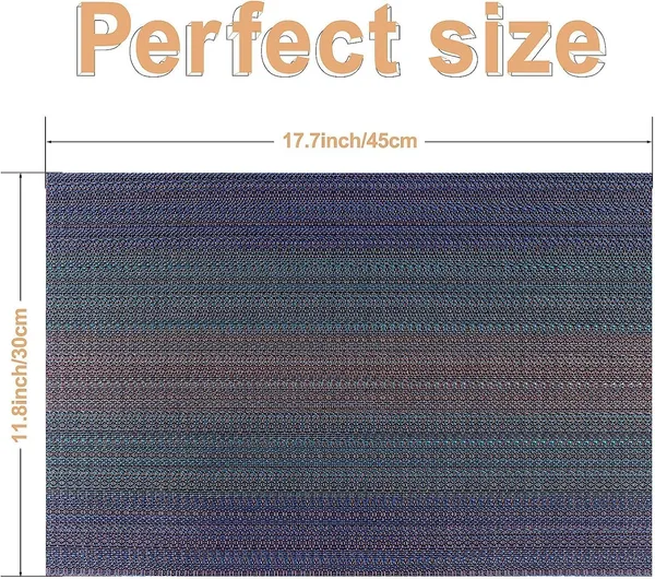 Blue_Dining_Table_Placemat_Set_Pvc_Material_NonSlip_Washable_And_Heat_Resistant_Tablemats_Size_45X30Cm_4_Pcs_Placemat
