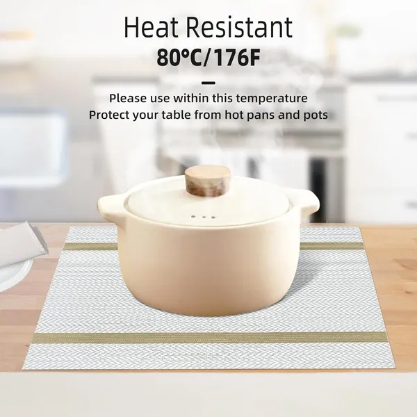 White_Dining_Table_Placemat_Set_Pvc_Material_NonSlip_Washable_And_Heat_Resistant_Tablemats_Size_45X30Cm_8_Pcs_Placemat