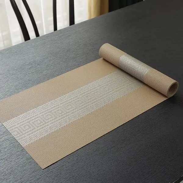 Brown_Dining_Table_Placemat_Set_Pvc_Material_NonSlip_Washable_And_Heat_Resistant_Table_Runner_180Cm_X_30Cm