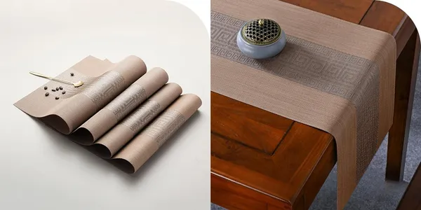 Brown_Dining_Table_Placemat_Set_Pvc_Material_NonSlip_Washable_And_Heat_Resistant_Table_Runner_180Cm_X_30Cm