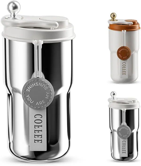 Silver_Customized_Coffee_Mug_With_Ziplock_Lid_Coffee_Tumbler_With_Name_DoubleWalled_Vacuum_Thermal_Mug_Coffee_Stainless_Steel_420_Ml