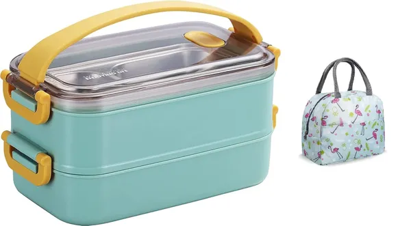 Green_Duck_Print_Lunch_Box_With_Lunch_Bag_Cutlery_Bento_Lunch_Boxes_With_Adjustable_Compartments_For_Adults_And_Kids_Portable_Leakproof_Food_Container