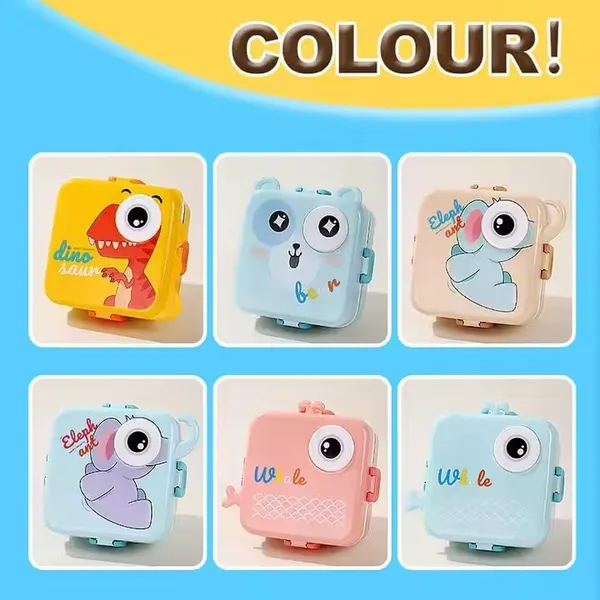 Yellow_Executive_AirTight_2_Tier_Stainless_Steel_&_Plastic_Containers_Lunch_Box_With_3D_Dinosaur_Design_Handheld_Tiffin_Leak_Proof_Container_For_School_Office_Use