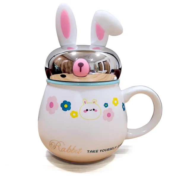 White__As_Per_Image_Ceramic_Coffee_Mug_With_Handle_400_Ml__135_Oz_Coffee_Cup_With_Rabbit_Ear_Lid_Gift_Mug_For_Mom_Or_Rabbit_Lovers_DaughterSonKids_Funny_Animal_Mug