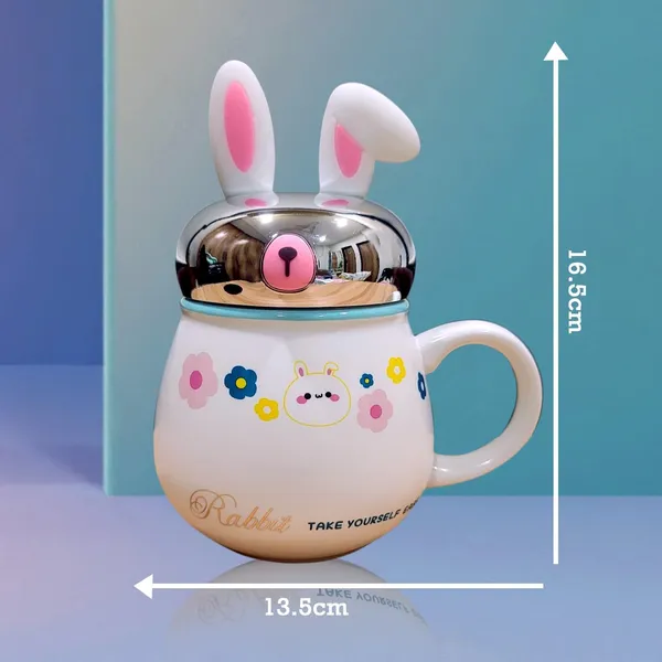 White__As_Per_Image_Ceramic_Coffee_Mug_With_Handle_400_Ml__135_Oz_Coffee_Cup_With_Rabbit_Ear_Lid_Gift_Mug_For_Mom_Or_Rabbit_Lovers_DaughterSonKids_Funny_Animal_Mug