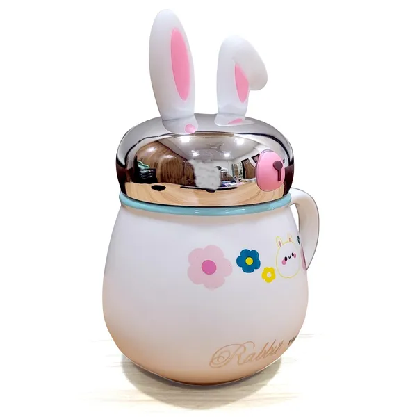 White__As_Per_Image_Ceramic_Coffee_Mug_With_Handle_400_Ml__135_Oz_Coffee_Cup_With_Rabbit_Ear_Lid_Gift_Mug_For_Mom_Or_Rabbit_Lovers_DaughterSonKids_Funny_Animal_Mug