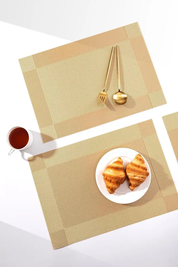 Gold_Dining_Table_Placemat_Set_Pvc_Material_NonSlip_Washable_And_Heat_Resistant_Tablemates_Size_45X30Cm_8_Pcs_Placemat