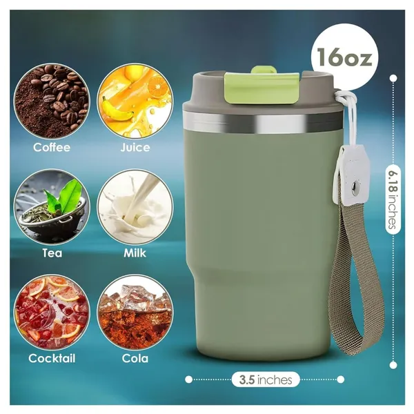 Green_Classic_Tumbler_3016Oz480Ml_Travel_Mug_With_2In1_Straw_Lid_Vacuum_Insulated_Stainless_Steel_Insulated_Mug_Double_Walled_Thermos_Travel_Mug_For_Hot_And_Cold_Coffee