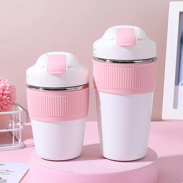 Pink_350_Ml_Travel_Coffee_Mug_With_Lid_And_Straw_Coffee_Tumbler_Mug_316_Stainless_Steel_Double_Wall_Vacuum_Insulated_Tumblers_For_Ice_Drink_Hot_Beverage