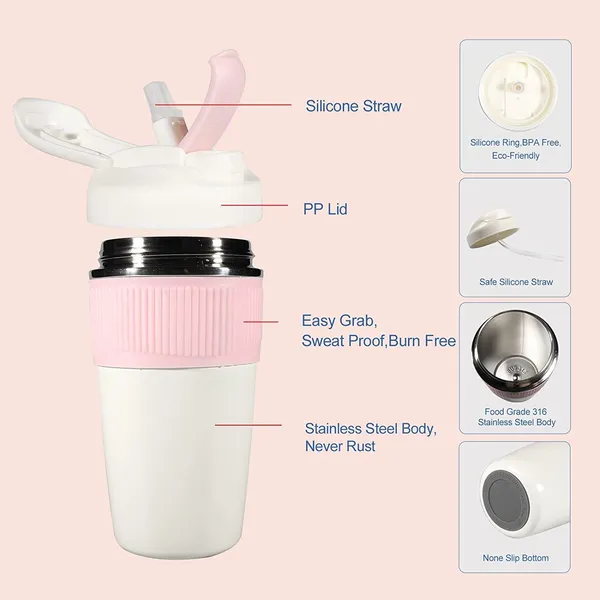 Pink_350_Ml_Travel_Coffee_Mug_With_Lid_And_Straw_Coffee_Tumbler_Mug_316_Stainless_Steel_Double_Wall_Vacuum_Insulated_Tumblers_For_Ice_Drink_Hot_Beverage