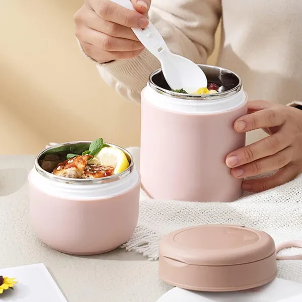Pink_Lunch_Box_Yogurt_Container_With_Lid_Leak_Proof_Stainless_Steel_Cups_With_Lids_And_Reusable_Plastic_SpoonOvernight_Oats_Containers_With_Lid_Dishwasher_Freezer_Safe