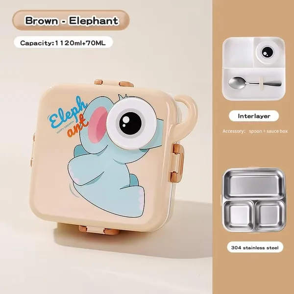 Cream_Elephant_Lunch_Box_For_Kids_Adult_Leak_Proof_Toddler_Lunch_Box_With_Sauce_Dressing_Containers_Bpa_Free_4Compartment_Lunch_Container_With_Utensils_For_Girl_Boy_School