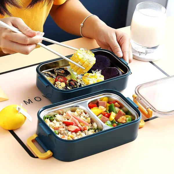 Blue_Executive_Insulated_AirTight_2_Stainless_Steel_&_Plastic_Containers_Lunch_Box_Handheld_Tiffin_Leak_Proof_Container_For_School_Office_Use__Blue