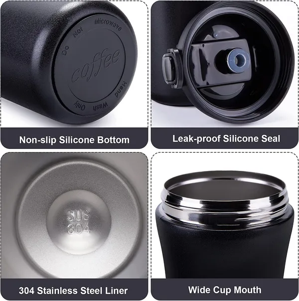 BlackWhite_400Ml_Travel_Coffee_Mug_2_Pack_Vacuum_Insulated_Coffee_Travel_Mug_Spill_Proof_With_Lid_And_Straw_Reusable_Coffee_Tumbler_For_Keep_HotIce_CoffeeTea_And_Beer_Car_Thermos_Cup_Gift_For_Men_And_Women