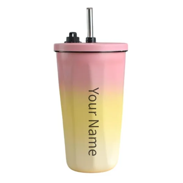 Pink_Gradient_600Ml_Tumbler_With_Lid_And_Retractable_Straw_Stainless_Steel_Water_Tumbler_Sipper_Insulated_Hot_And_Cold_With_Leak_Proof_Cup_Coffee_Mug_Cupholder_For_Gym_Office_Travelling