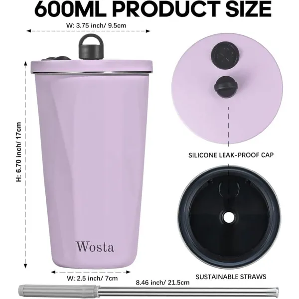 Pink_Gradient_600Ml_Tumbler_With_Lid_And_Retractable_Straw_Stainless_Steel_Water_Tumbler_Sipper_Insulated_Hot_And_Cold_With_Leak_Proof_Cup_Coffee_Mug_Cupholder_For_Gym_Office_Travelling