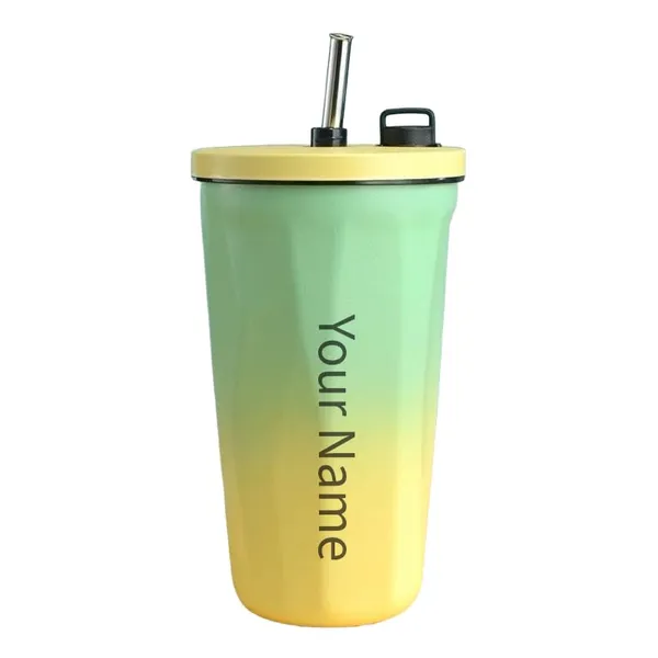 Green_Gradient_600Ml_Tumbler_With_Lid_And_Retractable_Straw_Stainless_Steel_Water_Tumbler_Sipper_Insulated_Hot_And_Cold_With_Leak_Proof_Cup_Coffee_Mug_Cupholder_For_Gym_Office_Travelling