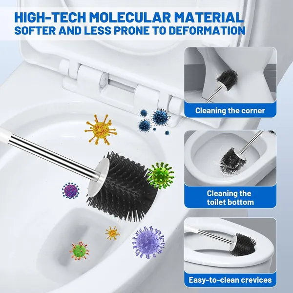 White_Toilet_Brush_And_Holder_Set_Silicone_Toilet_Bowl_Brush_With_Stainless_Steel_Handle_Flexible_Toilet_Cleaner_Brush_With_Ventilated_Slots_Base_For_Bathroom_Toilet_Cleaning_Without_Drilling
