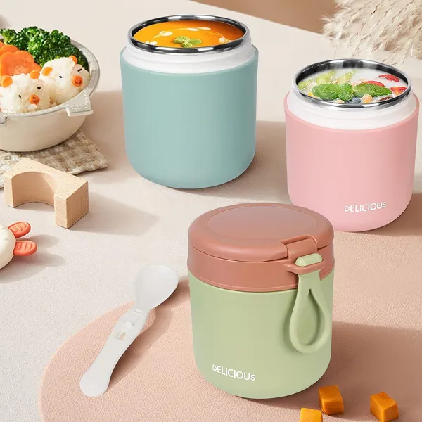 Pink_Lunch_Box_Yogurt_Container_With_Lid_Leak_Proof_Stainless_Steel_Cups_With_Lids_And_Reusable_Plastic_SpoonOvernight_Oats_Containers_With_Lid_Dishwasher_Freezer_Safe