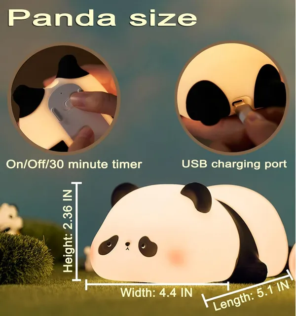 White_Kids_Night_Light_Cute_PandaSilicone_Nursery_Lamp_For_Baby_And_ToddlerAnimal_Night_Light_For_Boys_And_GirlsSquishy_Night_Light_For_BedroomCute_Night_Light_For_Kids_Room