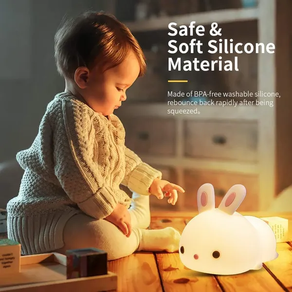 White_Kids_Panda_Night_Light__Silicone_Nursery_Lamp_For_Baby_And_Toddler_Animal_Lamp_For_Boys_And_Girls_Squishy_Bedroom_Light_Cute_Sleep_Rabbit_For_Kids_Room