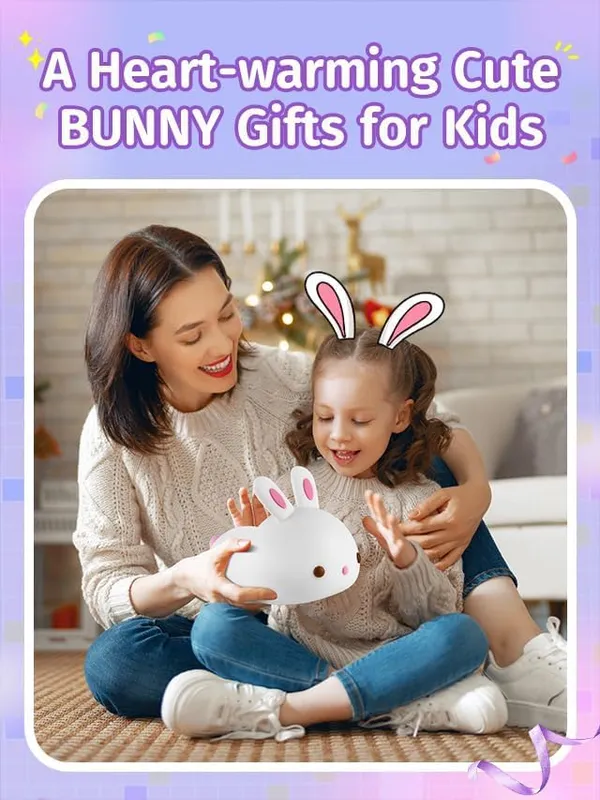 White_Kids_Panda_Night_Light__Silicone_Nursery_Lamp_For_Baby_And_Toddler_Animal_Lamp_For_Boys_And_Girls_Squishy_Bedroom_Light_Cute_Sleep_Rabbit_For_Kids_Room
