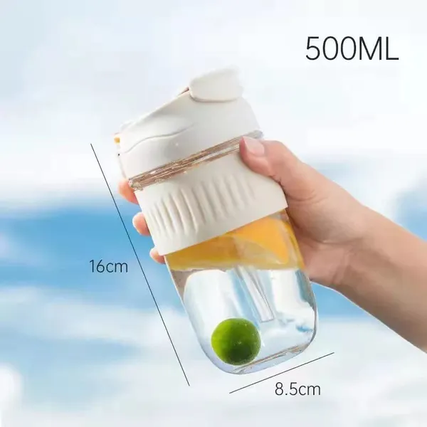 White_500_Ml_Glass_Coffee_Mug_with_Lid_and_StrawReusable_Glass_Coffee_CupGlass_Travel_Mug_with_Silicone_SleeveGlass_Water_Bottle_for_Coffee