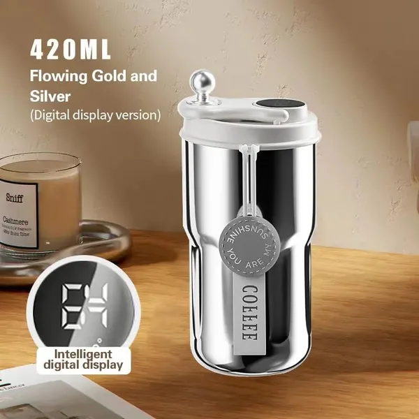 Silver_Smart_Insulated_Coffee_Travel_Mug_With_Touch_Screen_Digital_Temperature_Display_Travel_Flasks_420_Ml_304_Stainless_Steel_Reusable__Leak_Proof_Thermal_Mug