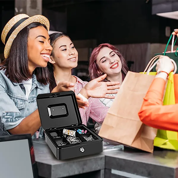 Black_Cash_Money_Safe_Box__Compact_Solid_Steel_Lockable_Security_Storage_Chest_For_Loose_Money_Coins_Change_&_Valuables_With_2_Keys__Removable_Tray_With_5_Coin_Sections_1_Bill_Section__8_Inch