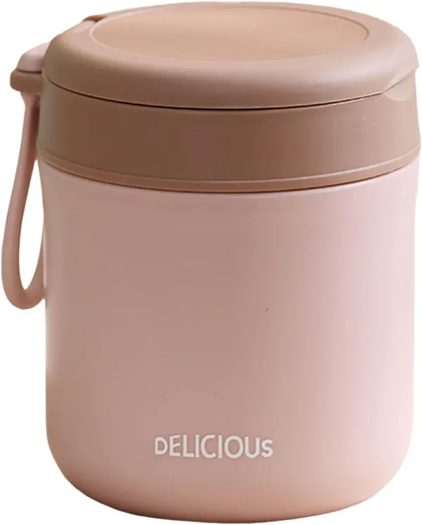 Pink_Lunch_Box_Yogurt_Container_With_Lid_Leak_Proof_Stainless_Steel_Cups_With_Lids_And_Reusable_Plastic_SpoonOvernight_Oats_Containers_With_Lid_Dishwasher_Freezer_Safe