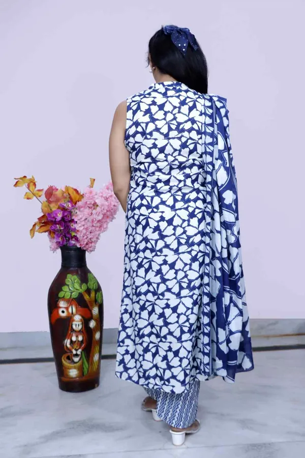 Blue_&_White_Printed_Cotton_Suit_Set_With_Dupatta_For_Women