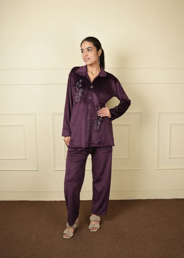 Purple_Coat_Style_Trouser_Set_For_Women