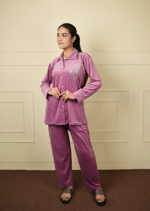 Pink_Coat_Style_Trouser_Set_For_Women