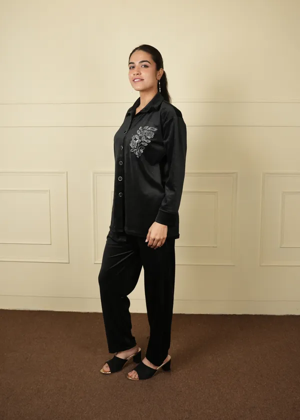 Black_Coat_Style_Trouser_Set_For_Women