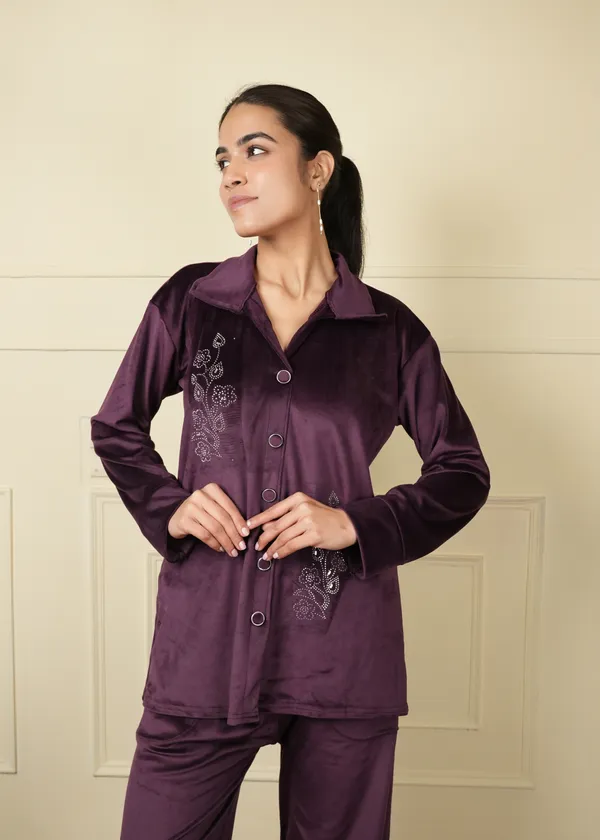 Purple_Coat_Style_Trouser_Set_For_Women