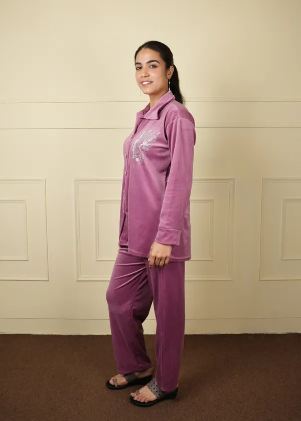 Pink_Coat_Style_Trouser_Set_For_Women