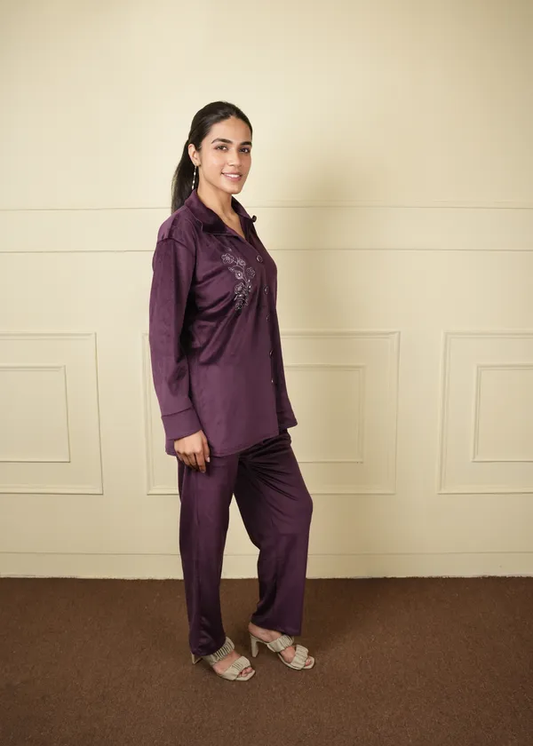 Purple_Coat_Style_Trouser_Set_For_Women