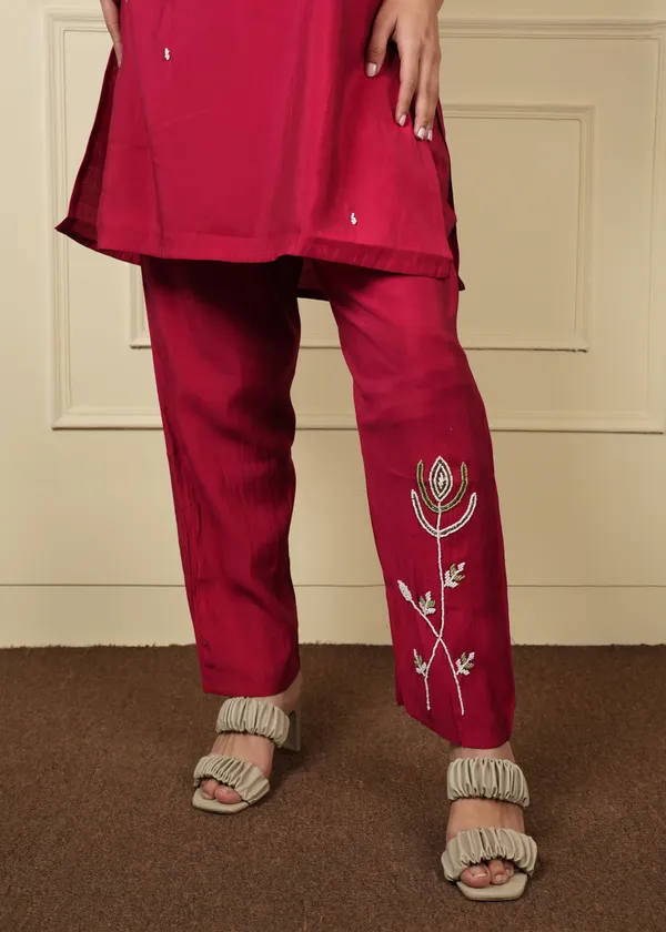 Maroon_Trendy_Design_Co-Ord_Set_For_Women