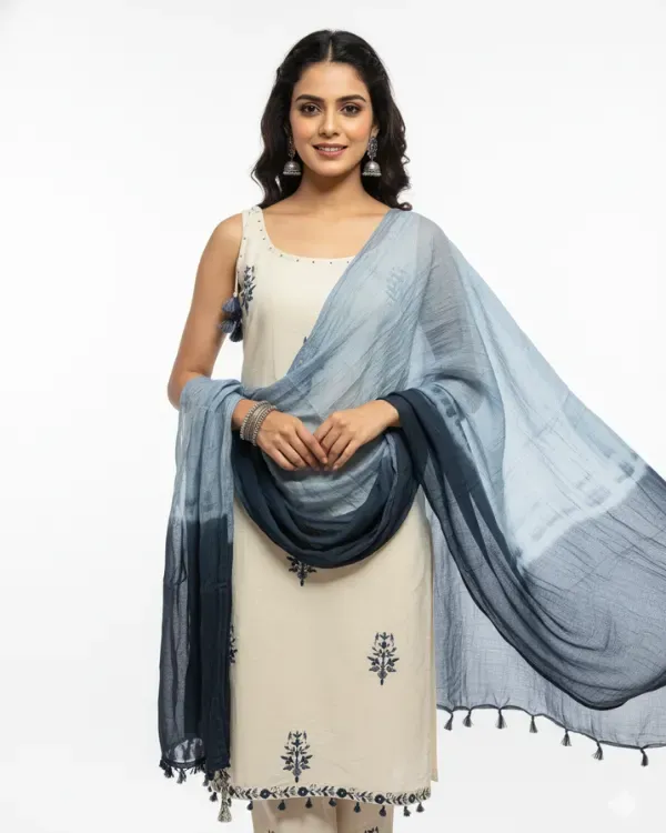 Cream_&_Blue_Embroidered_Cotton_Suit_Set_With_Dupatta_For_Women