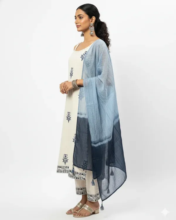Cream_&_Blue_Embroidered_Cotton_Suit_Set_With_Dupatta_For_Women